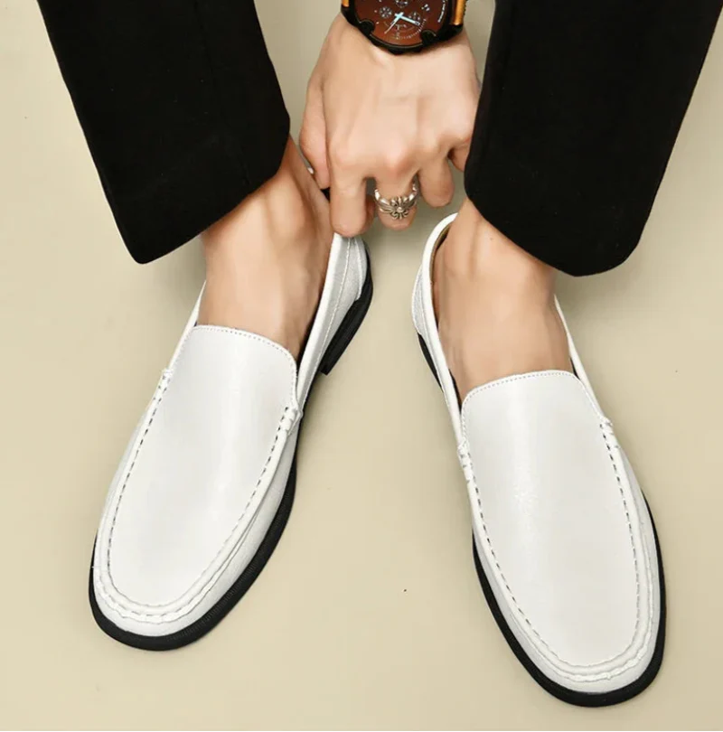 Carver Embossed Leather Loafers