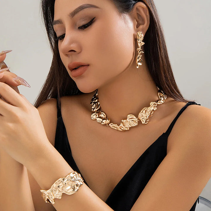 Burnished Bloom Abstract Jewelry Set