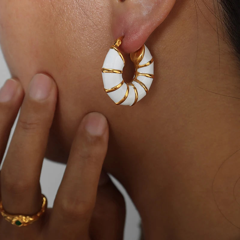 Marinline Enamel Hoop Earrings