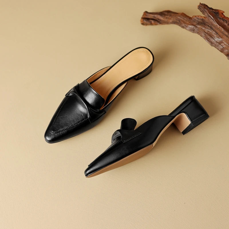 Alvéra Genuine Leather Mules