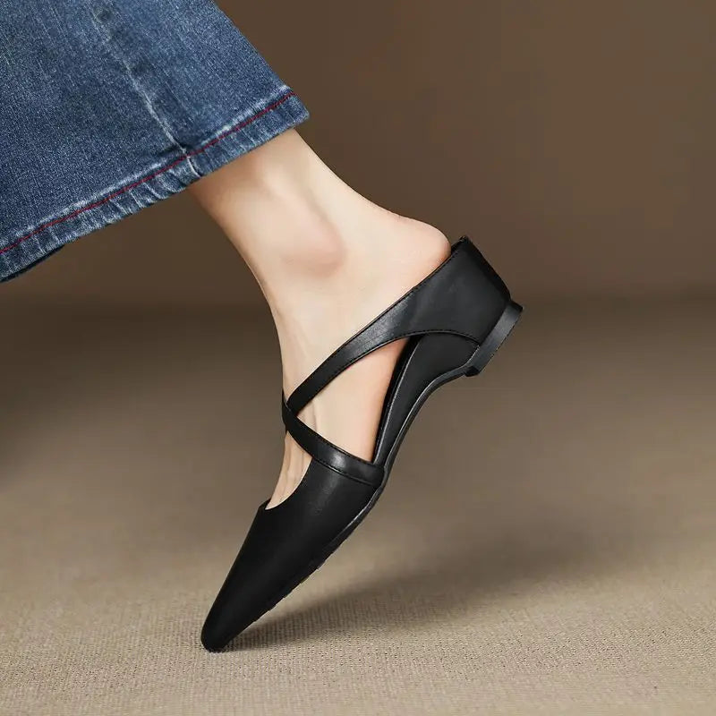 Cecilia Rose Genuine Leather Mules