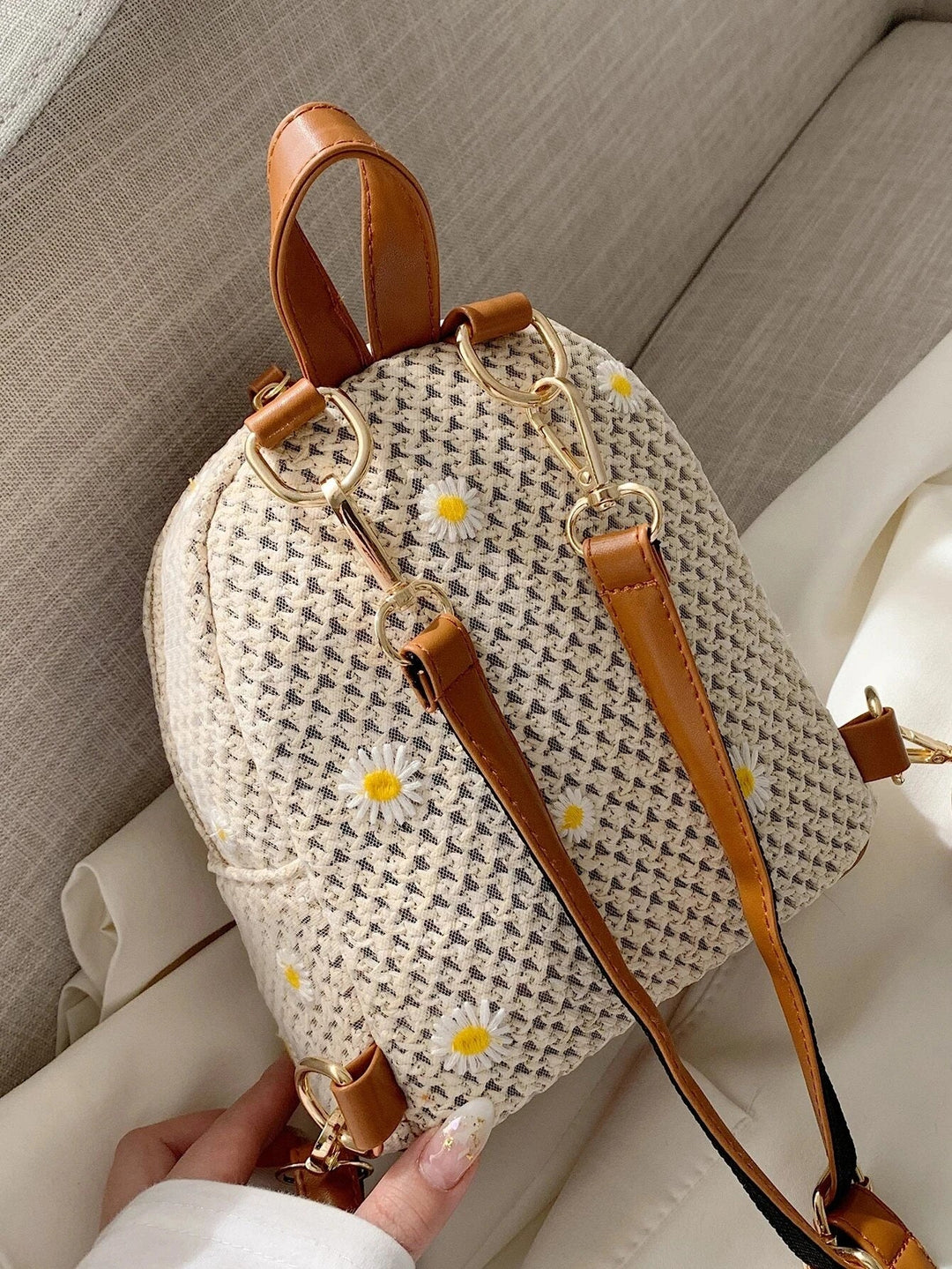 Petite Floré Embroidered Student Bag