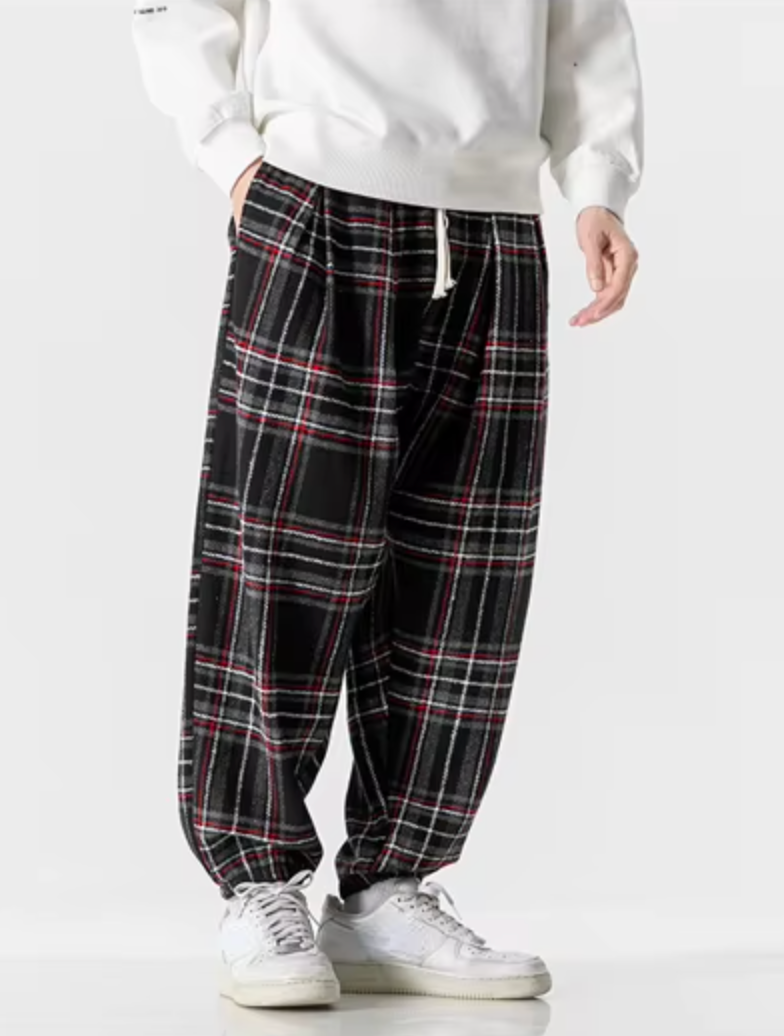 Corbin Plaid Drawstring Sweatpants
