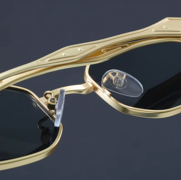 Aurelian Rectangular Metal Sunglasses