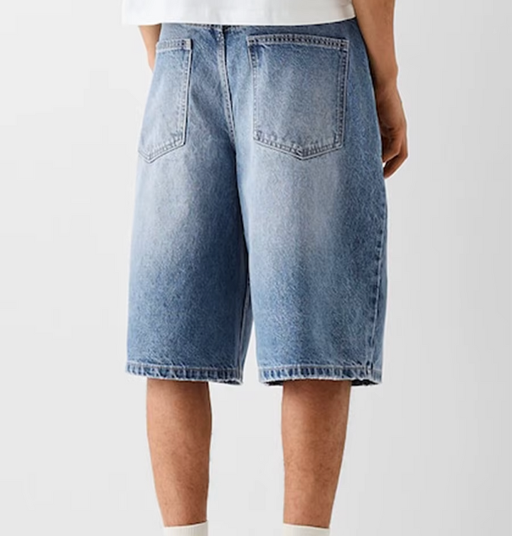 Pulse Drift Wide-Leg Denim Shorts