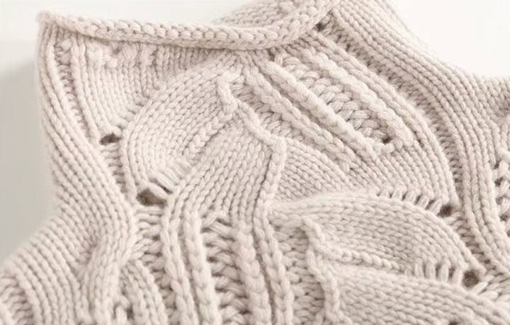 Hearthmere Hollow-Twist Wool Turtleneck