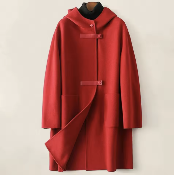Mireya Hooded Woolen Overcoat