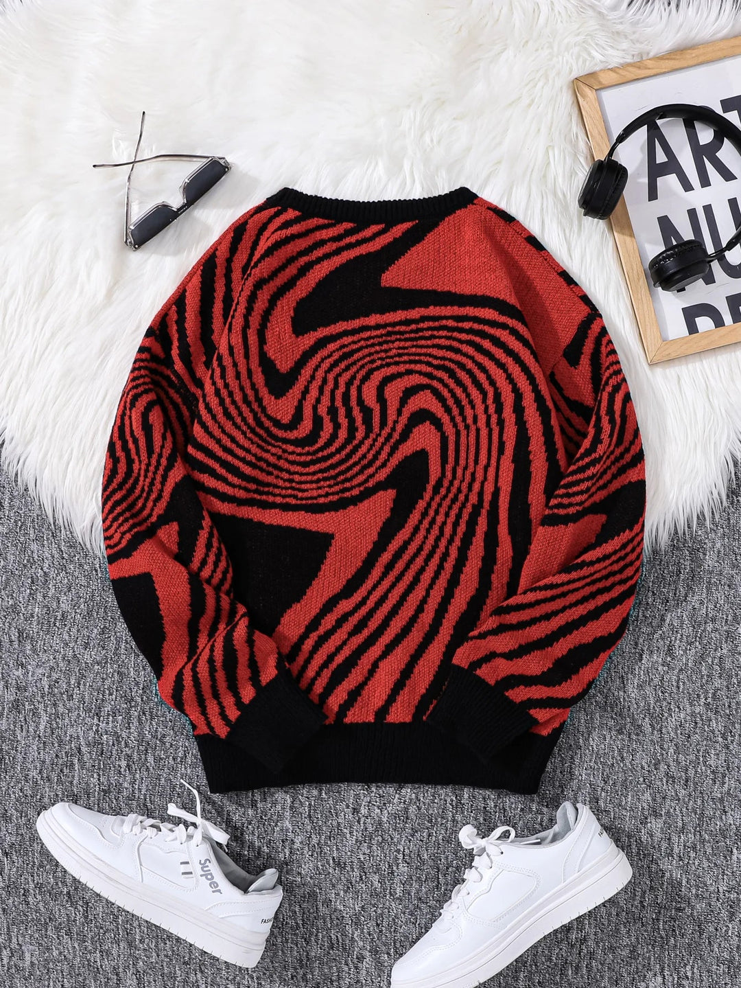 Cloudrift Abstract Wool Pullover