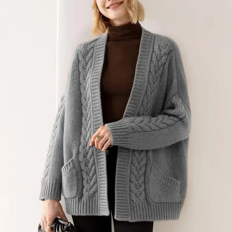 Sandra Eve Cable-Knit Cardigan