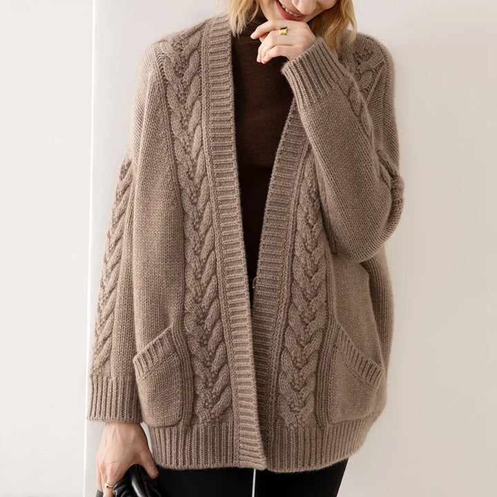 Sandra Eve Cable-Knit Cardigan