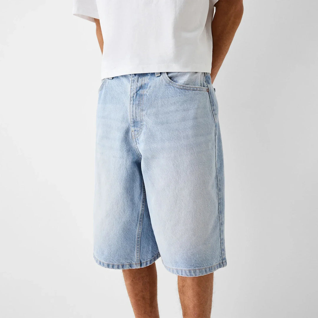 Pulse Drift Wide-Leg Denim Shorts