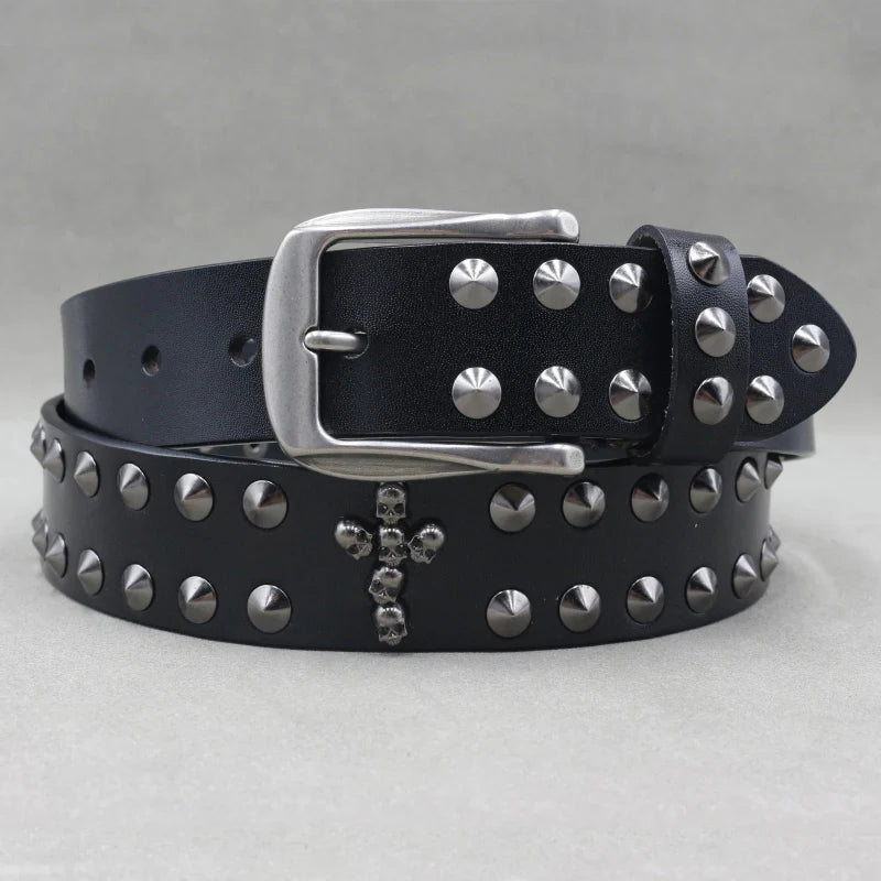 Zane Studded Leather Belt