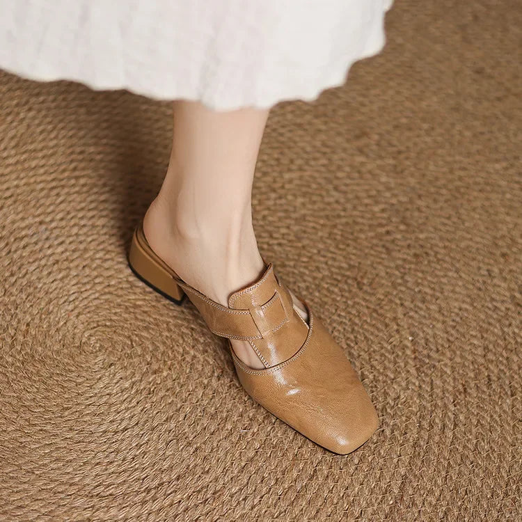 Tavrin Sleek Leather Mules