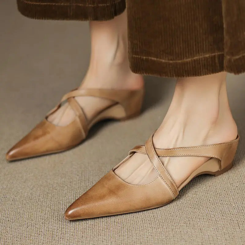 Cecilia Rose Genuine Leather Mules