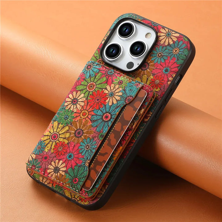 Amber Meadow Leather iPhone Case