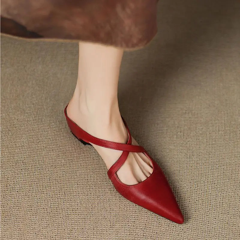 Cecilia Rose Genuine Leather Mules