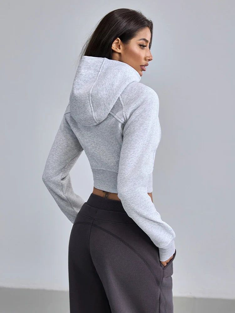 Kora Cropped Zip-up Hoodie