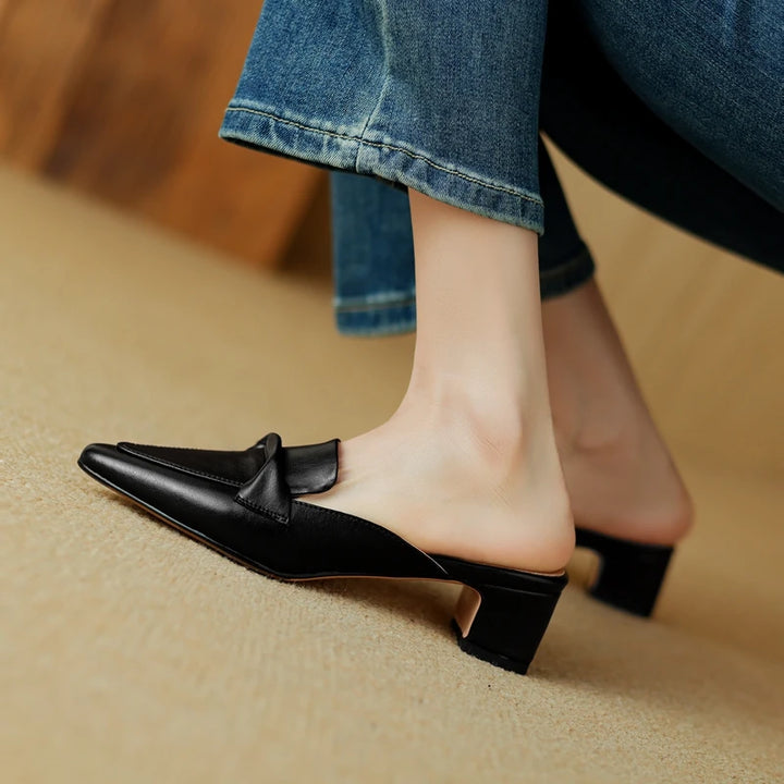 Alvéra Genuine Leather Mules