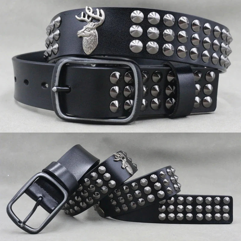 Zane Studded Leather Belt