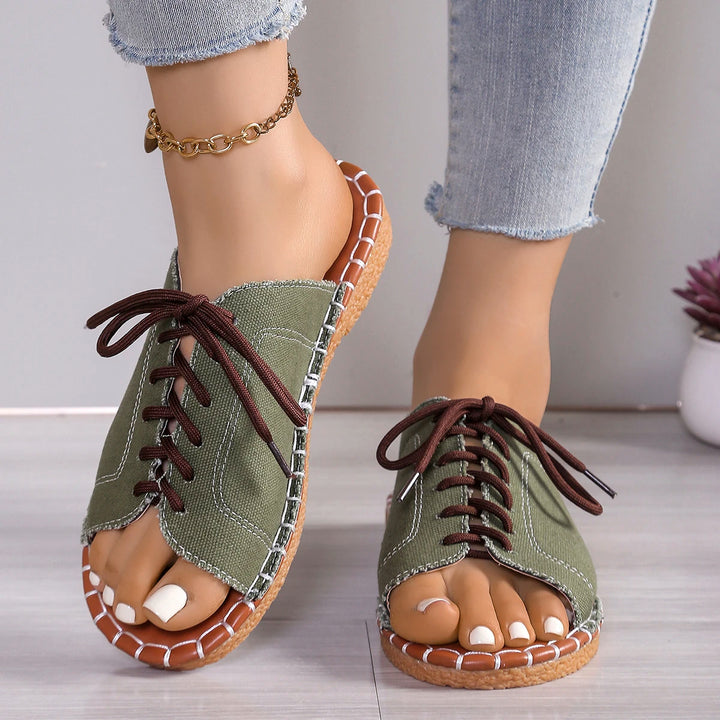 Prairie Fringe Denim Slippers