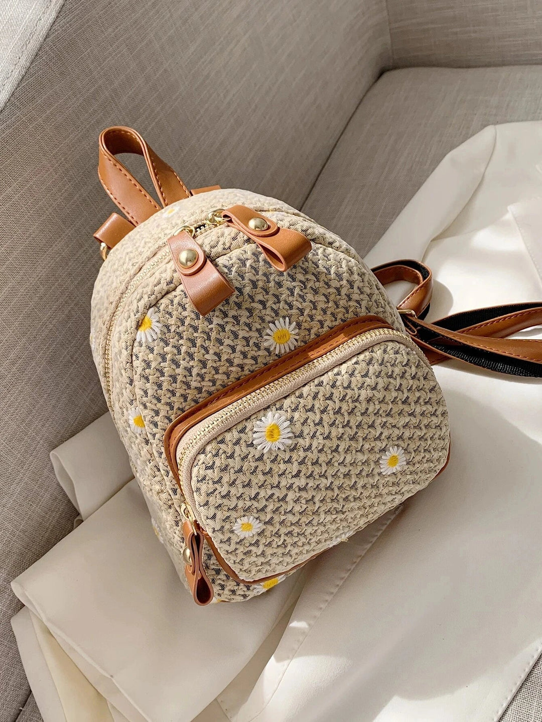 Petite Floré Embroidered Student Bag