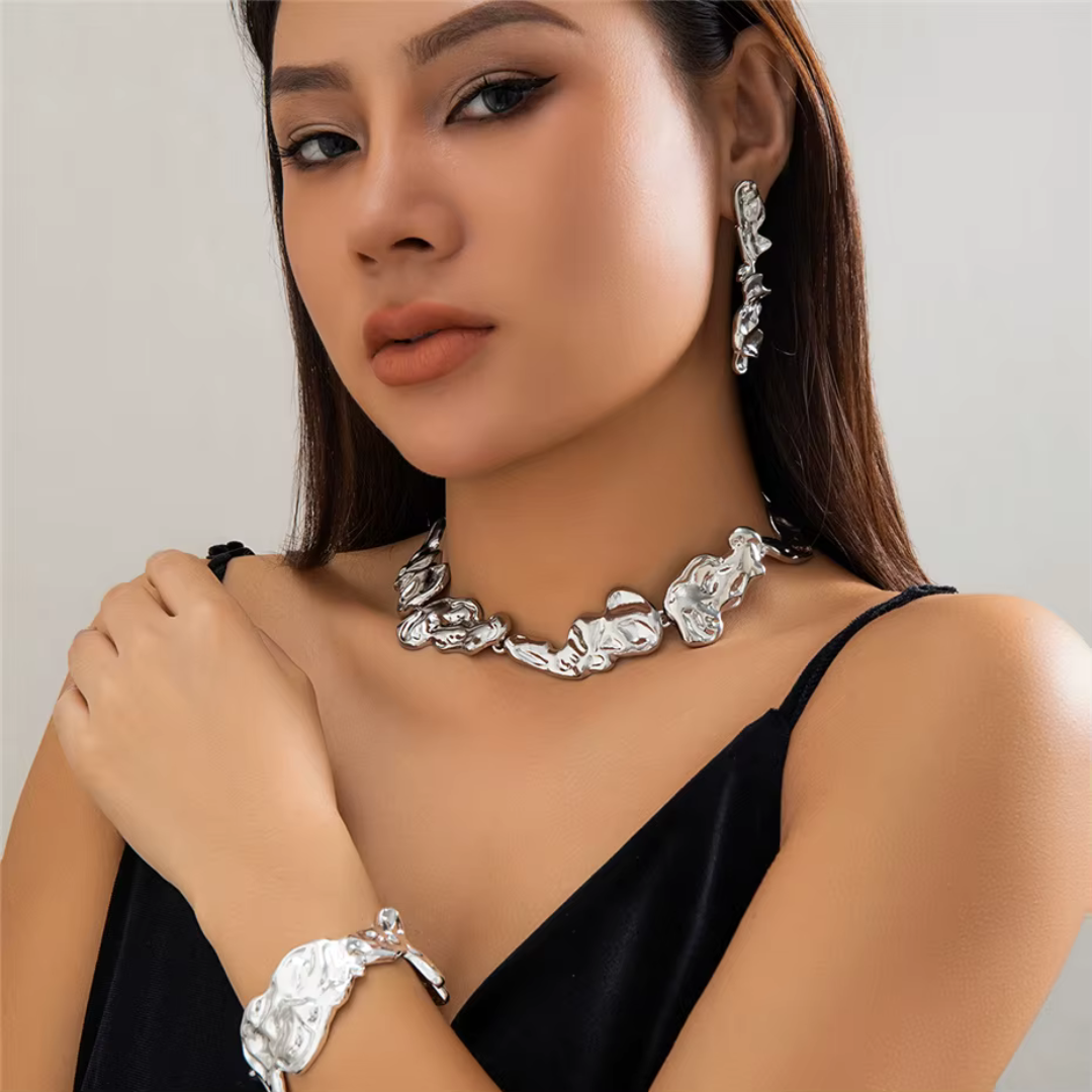 Burnished Bloom Abstract Jewelry Set