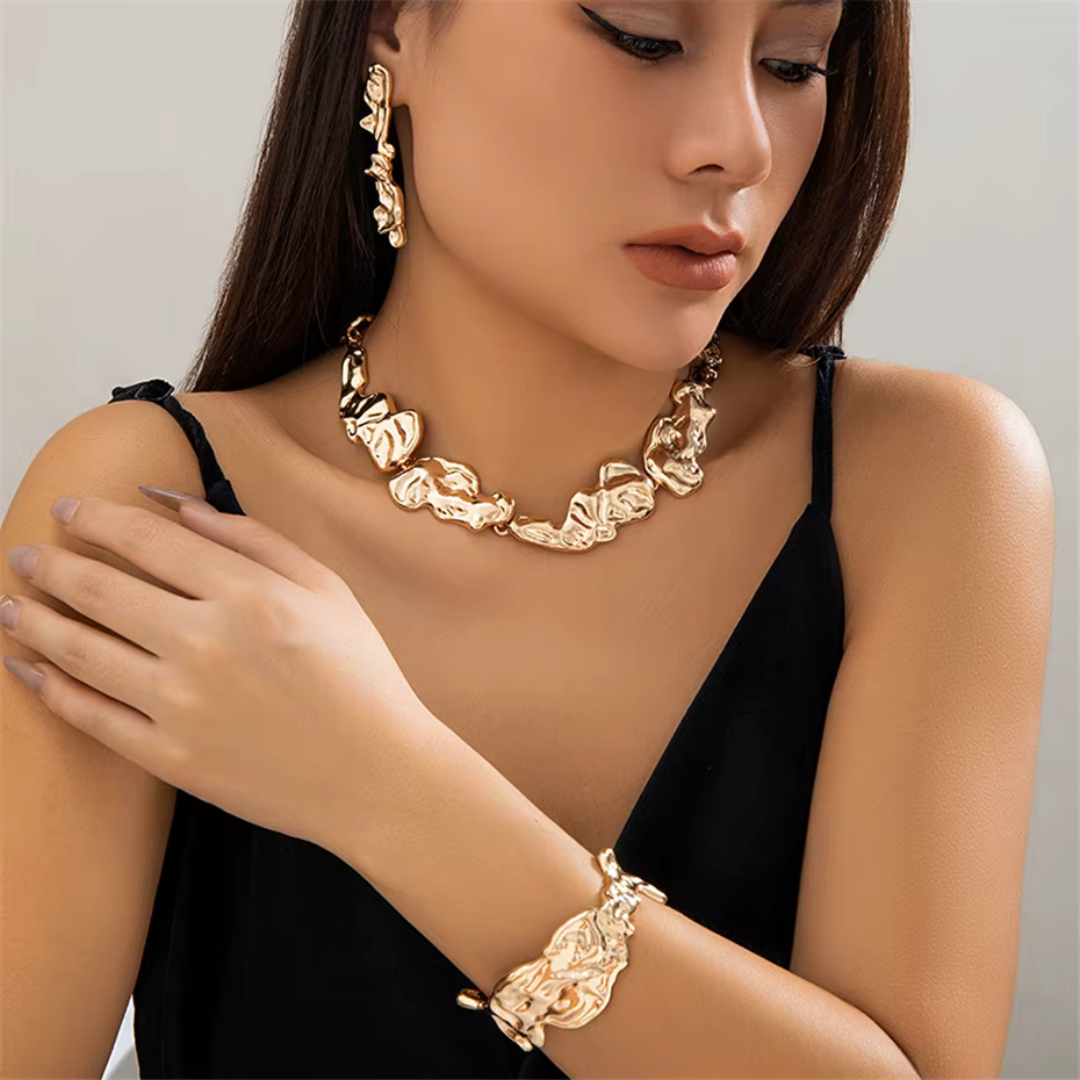 Burnished Bloom Abstract Jewelry Set