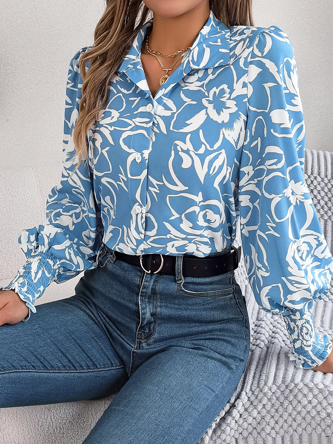 Twilight Bloom Sleeve Blouse