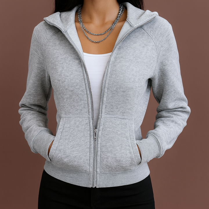 Kora Cropped Zip-up Hoodie