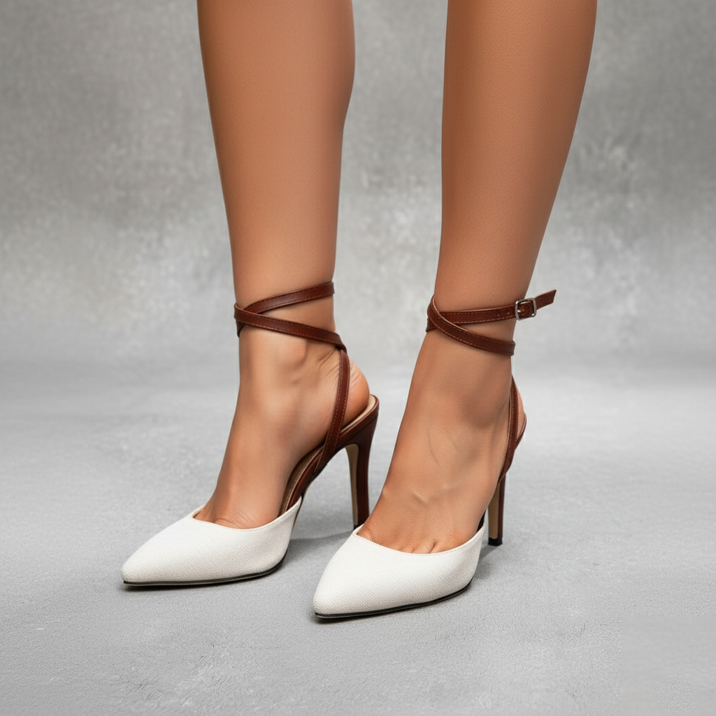 Almond Mocha Wrap Heels